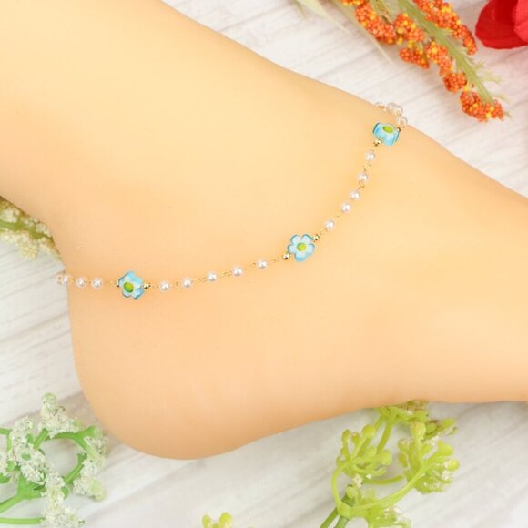"Handmade Anklet – Elegant & Delicate Jewelry for Women | UNVRC1697 - Picture 6 of 10